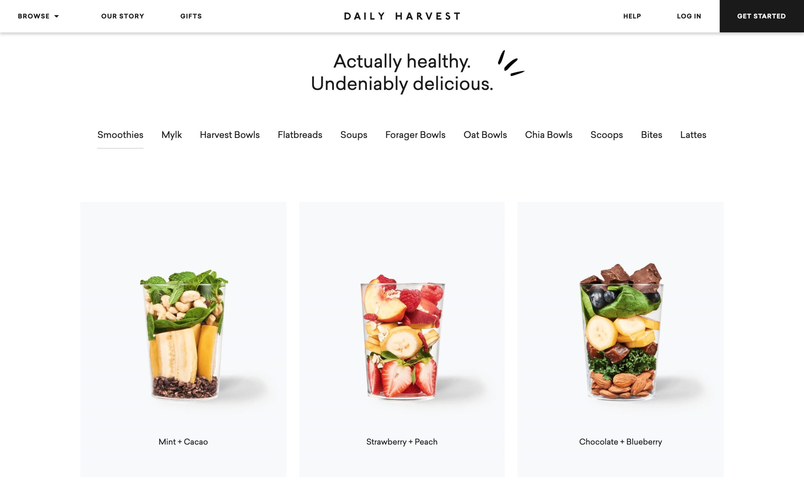 daily harvest menu