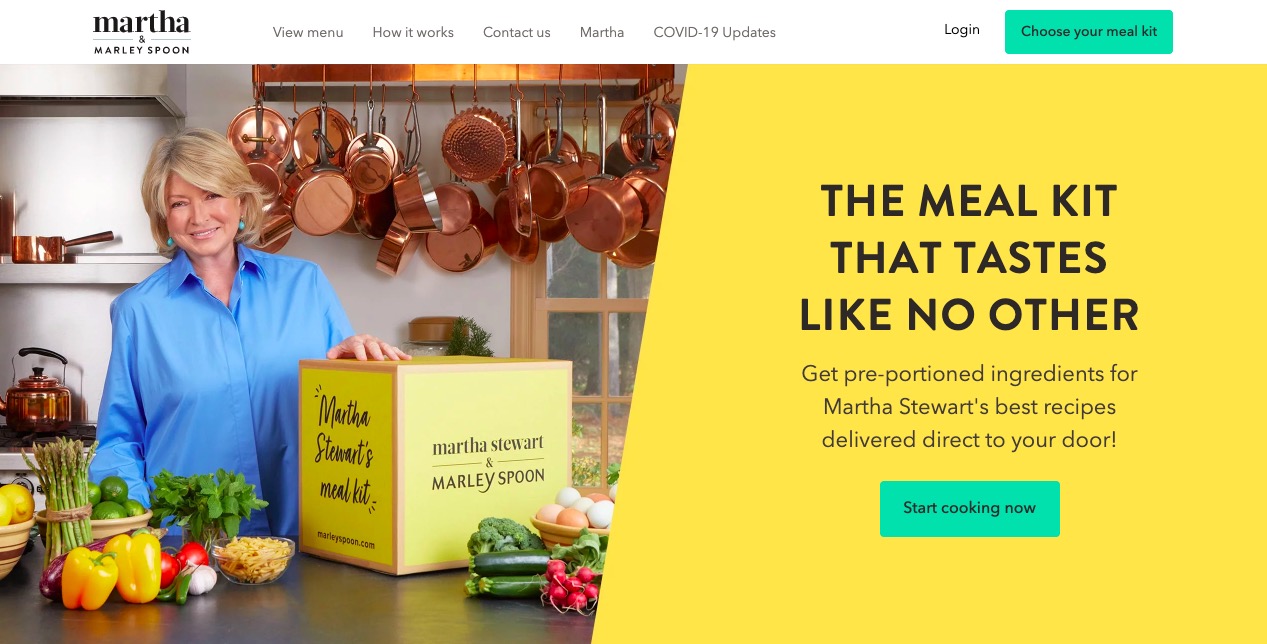 Martha and Marley Spoon main page