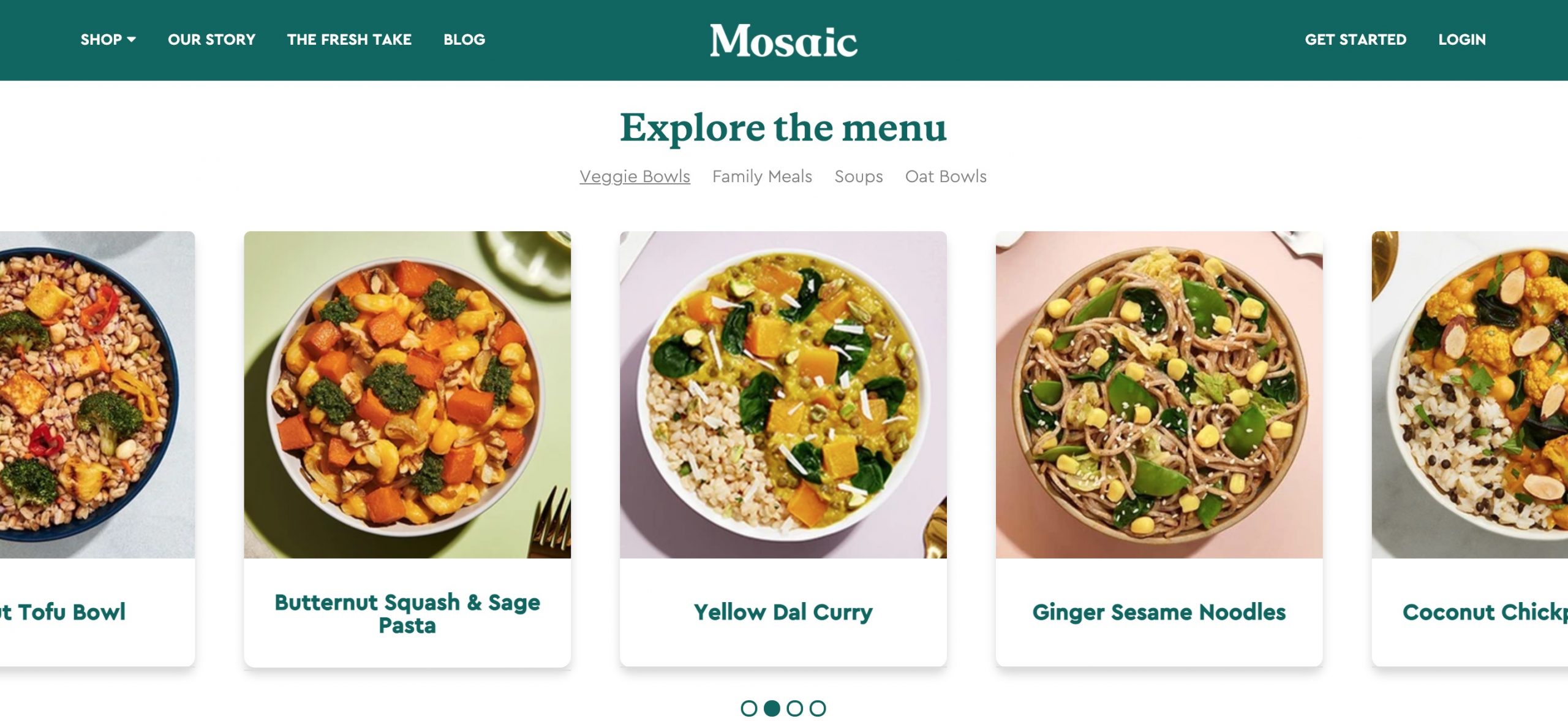 Mosaic Foods menu