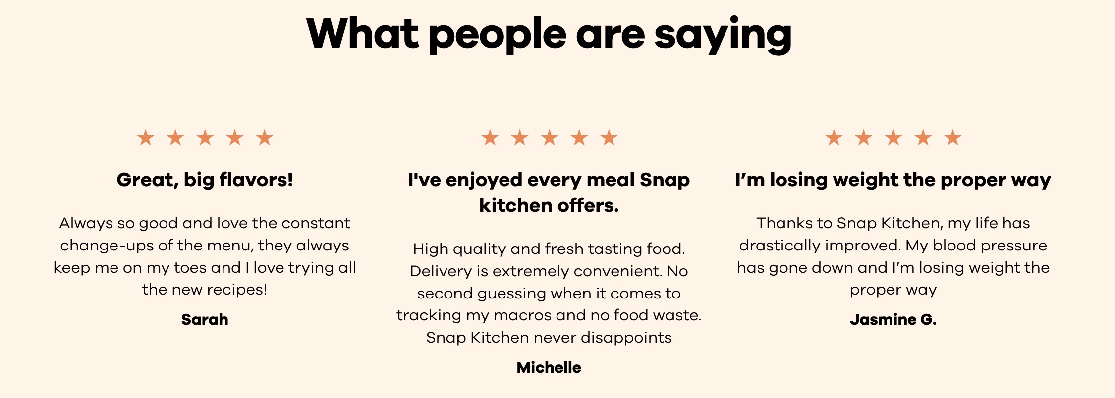 Snap Kitchen Testimonials 